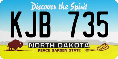 ND license plate KJB735