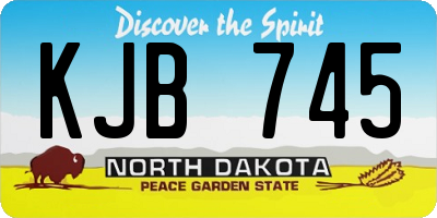 ND license plate KJB745