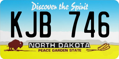 ND license plate KJB746