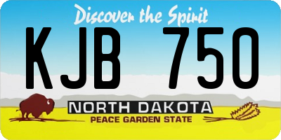 ND license plate KJB750