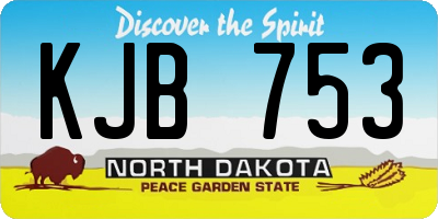 ND license plate KJB753