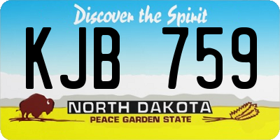 ND license plate KJB759
