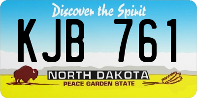 ND license plate KJB761