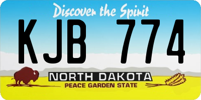 ND license plate KJB774
