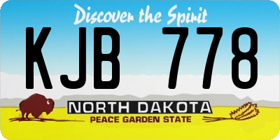 ND license plate KJB778
