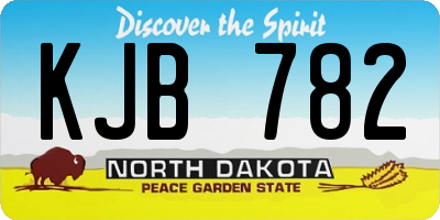 ND license plate KJB782