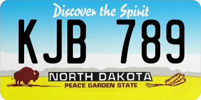 ND license plate KJB789