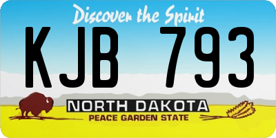 ND license plate KJB793