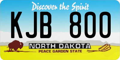 ND license plate KJB800