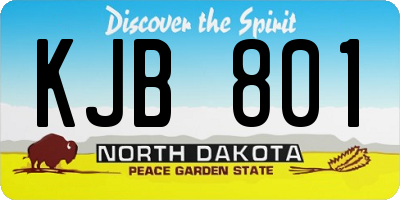 ND license plate KJB801