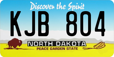 ND license plate KJB804