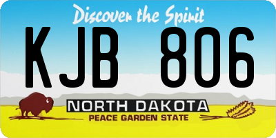 ND license plate KJB806