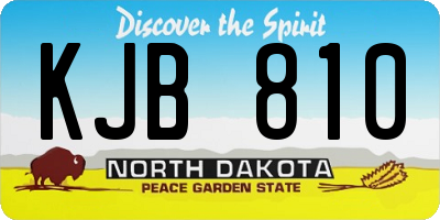 ND license plate KJB810