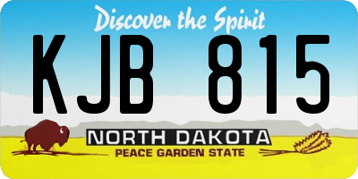 ND license plate KJB815