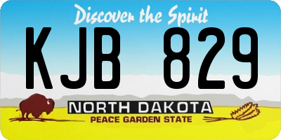 ND license plate KJB829