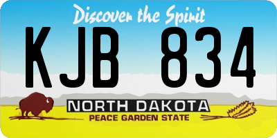 ND license plate KJB834