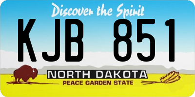 ND license plate KJB851