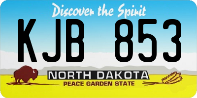 ND license plate KJB853