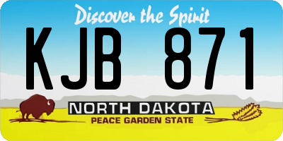 ND license plate KJB871