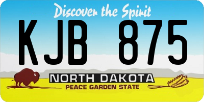ND license plate KJB875