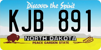 ND license plate KJB891
