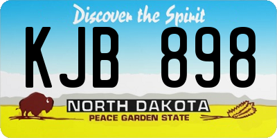ND license plate KJB898