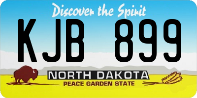 ND license plate KJB899