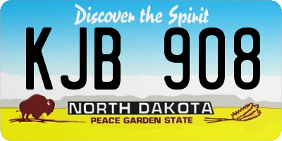 ND license plate KJB908