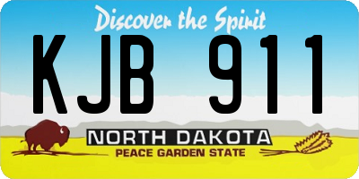 ND license plate KJB911
