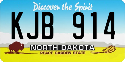 ND license plate KJB914
