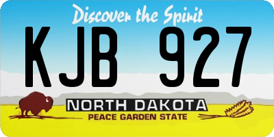 ND license plate KJB927