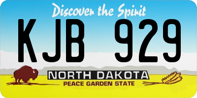 ND license plate KJB929
