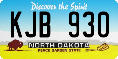ND license plate KJB930