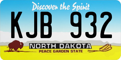 ND license plate KJB932