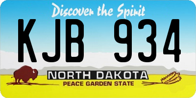 ND license plate KJB934