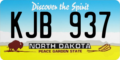 ND license plate KJB937