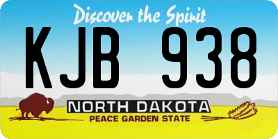 ND license plate KJB938
