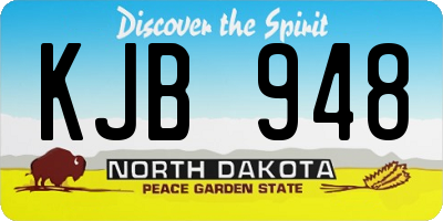 ND license plate KJB948