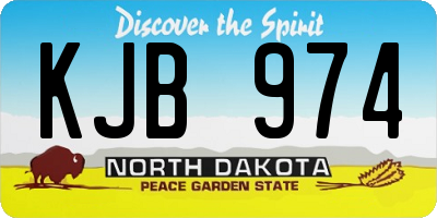 ND license plate KJB974