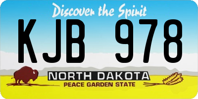 ND license plate KJB978