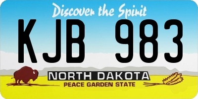 ND license plate KJB983
