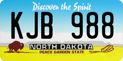 ND license plate KJB988