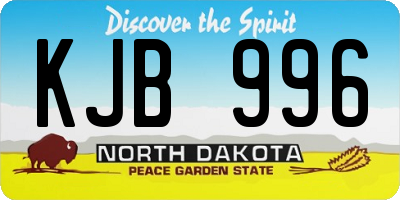 ND license plate KJB996