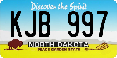 ND license plate KJB997