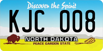 ND license plate KJC008