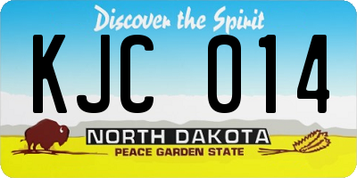 ND license plate KJC014