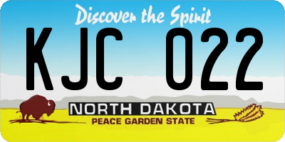 ND license plate KJC022