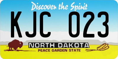 ND license plate KJC023