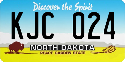 ND license plate KJC024