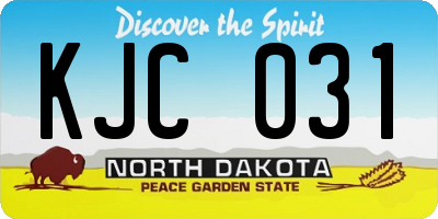 ND license plate KJC031